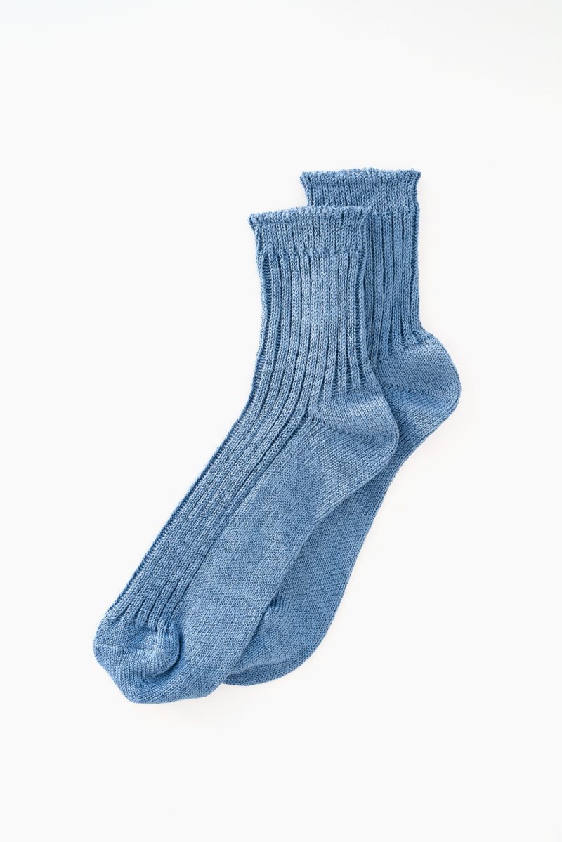 NISHIGUCHI KUTSUSHITA Linen Ribbed Socks 2