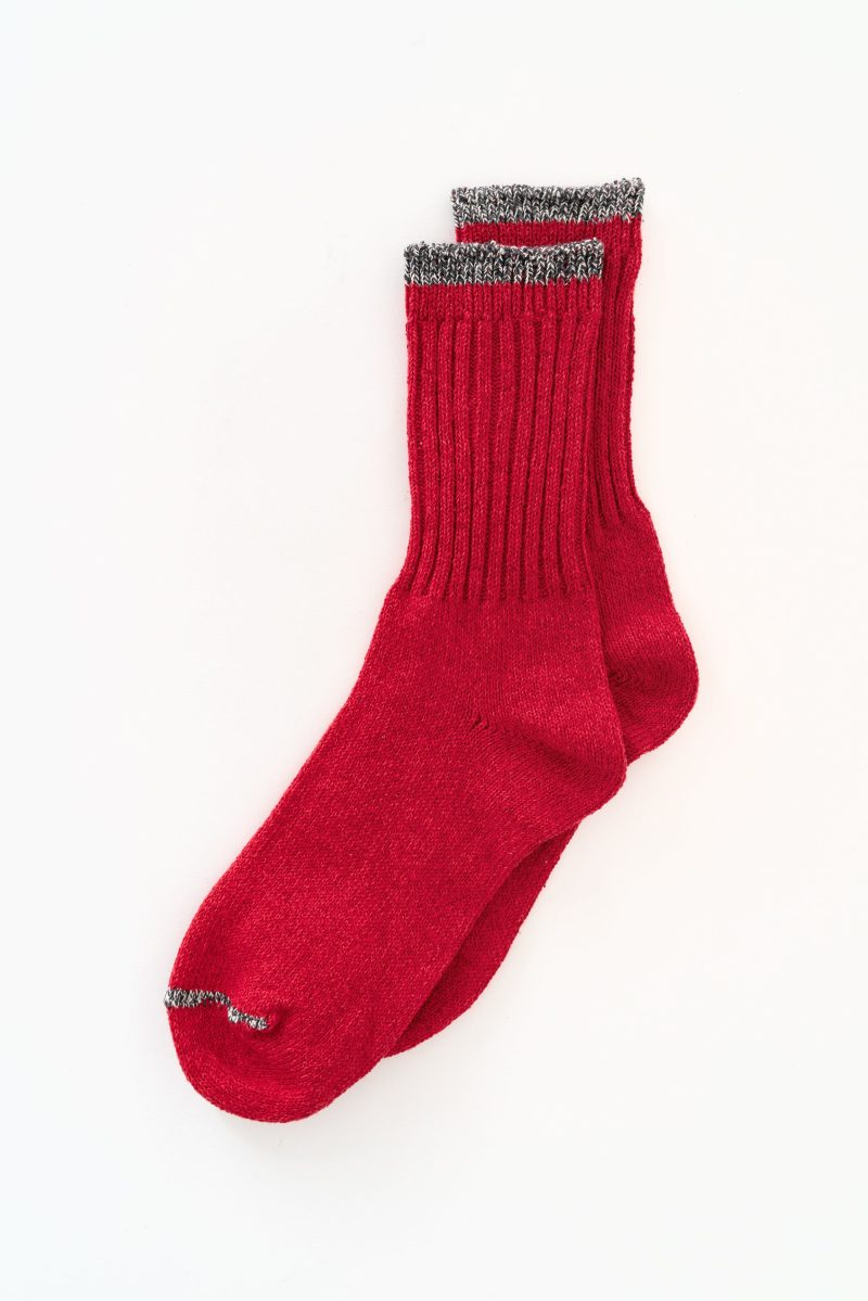 NISHIGUCHI KUTSUSHITA Silk Cotton Socks Red 2